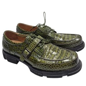 Marc Nolan Atlas Low Cut Leather Derby Loafers Green Size 13